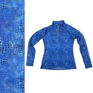 Mountain Horse Rosa Long Sleeve Tech Top Riding Shirt Equestrian Blue Size Small